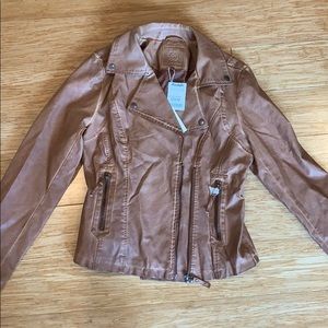 Tan leather jacket